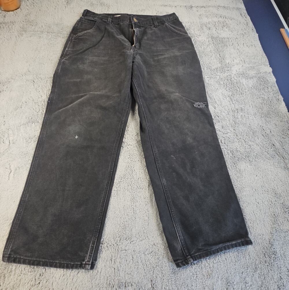 Carpenter Pants Men's 36x30 Black B11 Dungaree Workwear 100% Cotton by Carhartt